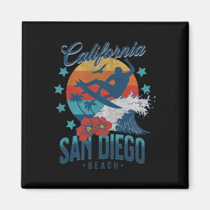 San Diego-strand Californië surfen vintage vakanti Magneet