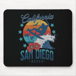 San Diego Strand Californië Surfen Vintage Vakanti Muismat