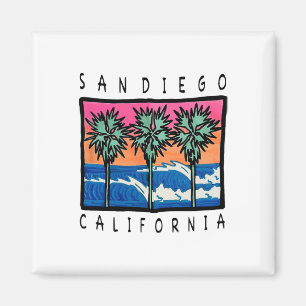 San Diego strandgolven vintage surfgrafiek Magneet
