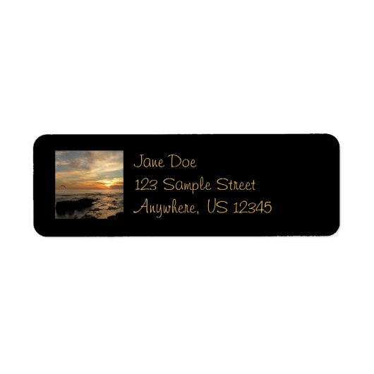San Diego Sunset I California Seascape Etiket (Voorkant)