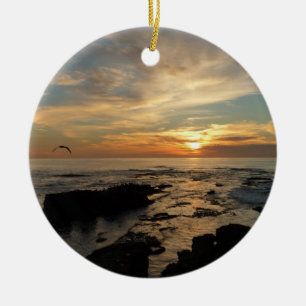 San Diego Sunset I California Seascape Keramisch Ornament