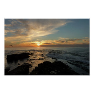 San Diego Sunset I California Seascape Perfect Poster