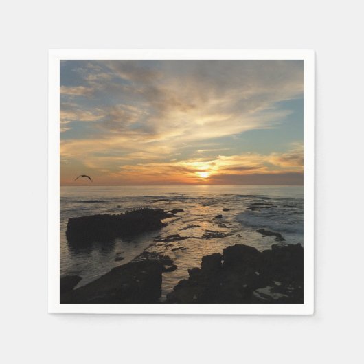 San Diego Sunset I California Seascape Servetten (Voorkant)