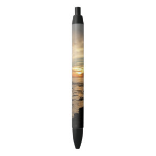 San Diego Sunset I California Seascape Zwarte Inkt Pen