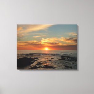 San Diego Sunset II California Seascape Canvas Afdruk