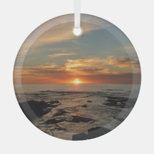 San Diego Sunset II California Seascape Glas Ornament