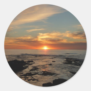 San Diego Sunset II California Seascape Ronde Sticker