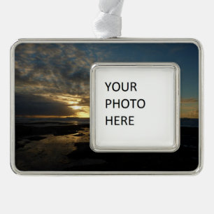 San Diego Sunset III Stunning California Landschap Verzilverd Kader Ornament