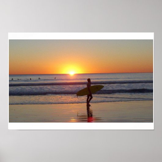 San Diego Sunset met Surfer Poster (Voorkant)
