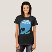 San Diego Surfer Blauwe Golf Retro Reis T-shirt (Voorkant volledig)