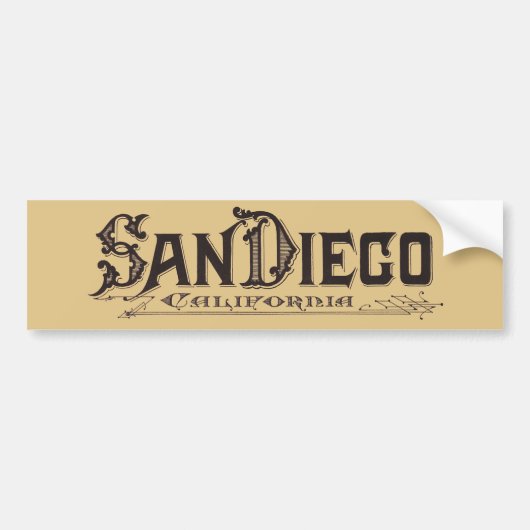San Diego  Typeface Bumpersticker (Voorkant)