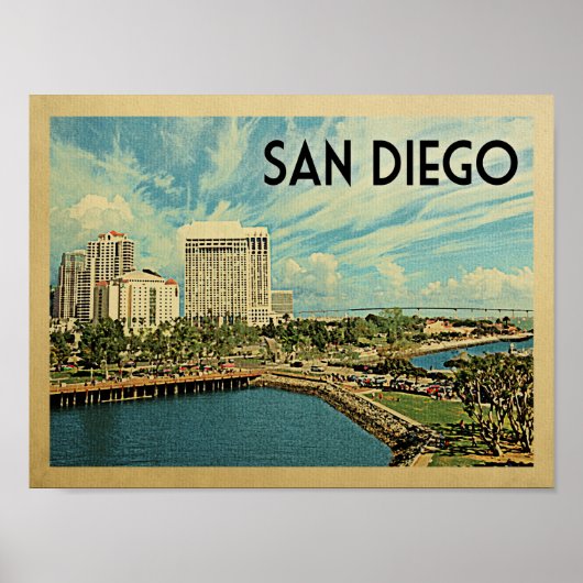 San Diego Vintage Travel Poster (Voorkant)