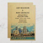 San Diego Wedding Invitation  Middeleeuwen Kaart (Voorkant / Achterkant)