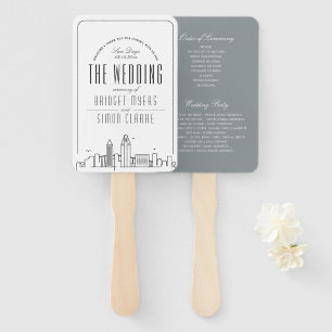 San Diego Wedding Trouwprogramma Hand Fan Handwaaier