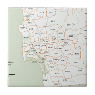 San Diego Zip-codekaart Tegeltje