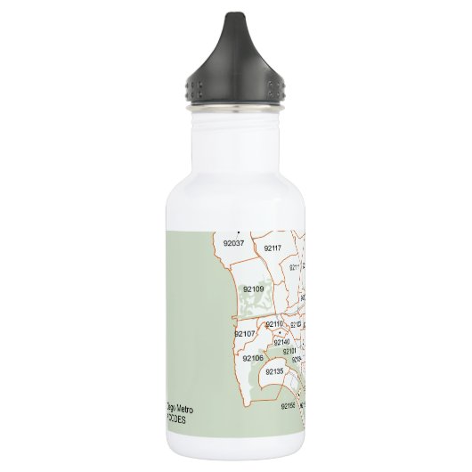San Diego Zip-codekaart Waterfles (Links)