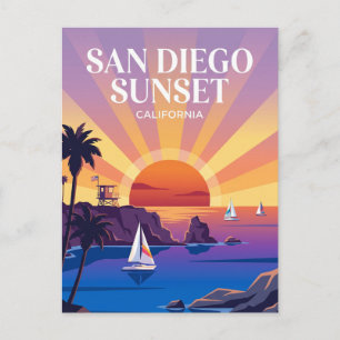 San Diego Zonsondergang Californië Briefkaart