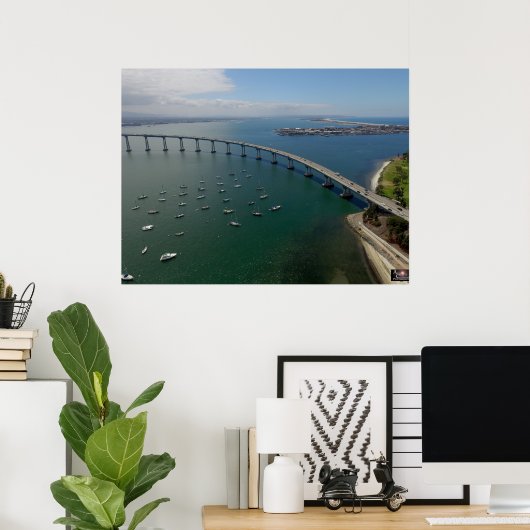 San Diego's Coronado Bay Bridge Poster (Thuiskantoor)