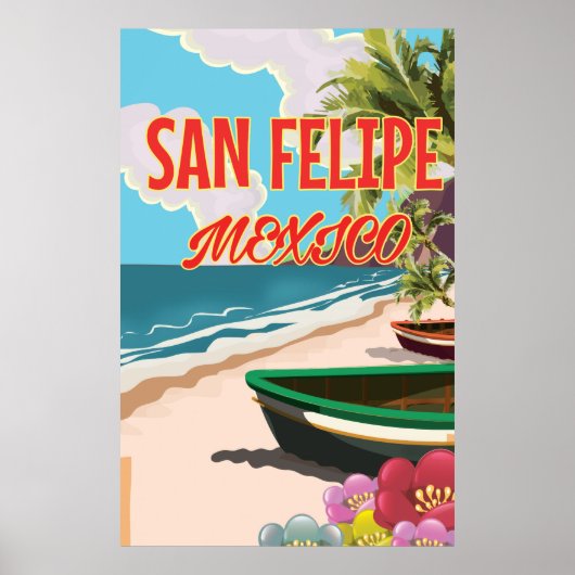 San Felipe Beach Mexico reisposter Poster (Voorkant)