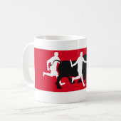 San Fermin, Pamplona: het rijden met de stieren; Koffiemok (Voorkant links)