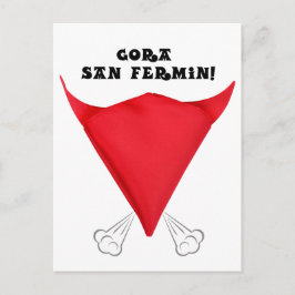 San Fermin red scarf gevouwen in een stierenhoofd: Briefkaart