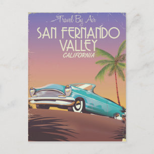 San Fernando Valley Californië vintage reisposter Briefkaart