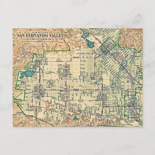 San Fernando Valley Kaart Ansichtkaart