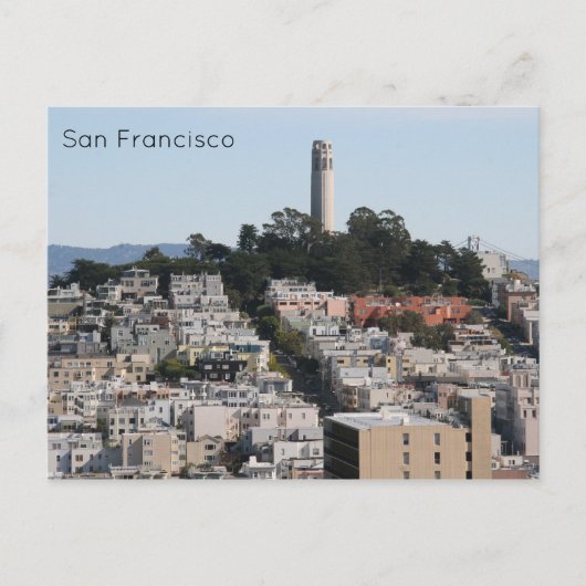 san fran coit straten briefkaart (Voorkant)