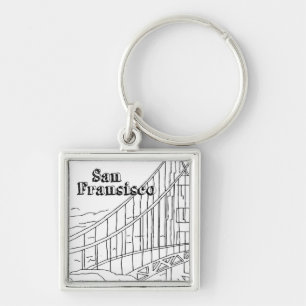 San Fran Golden Gate Bridge California Art Design Sleutelhanger
