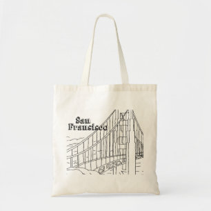San Fran Golden Gate Bridge California Art Design Tote Bag