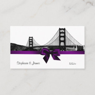 San Fran Skyline Etted BW Purple Escort Cartes