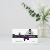 San Fran Skyline Etted BW Purple Place Cartes #2 (Debout devant)