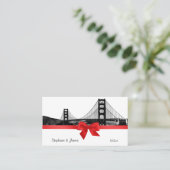 San Fran Skyline Etted BW Red Place Cartes #2 (Debout devant)