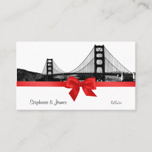 San Fran Skyline Etted BW Red Place Cartes #2