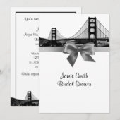 San Fran skyline geëtst BW grijs Vrijgezellenfeest Kaart (Voorkant / Achterkant)