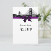 San Fran Skyline Gravé BW Menu RSVP Violet (Debout devant)