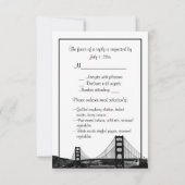 San Fran Skyline Gravé BW Menu RSVP Violet (Dos)