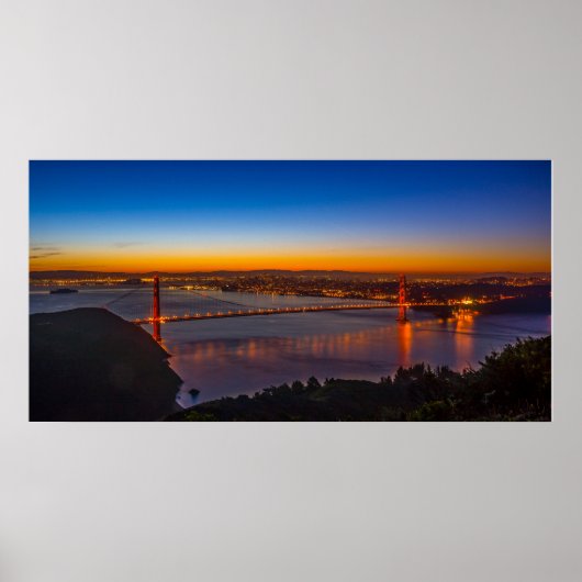 San Francisco à Dawn Panoramic Poster (Devant)