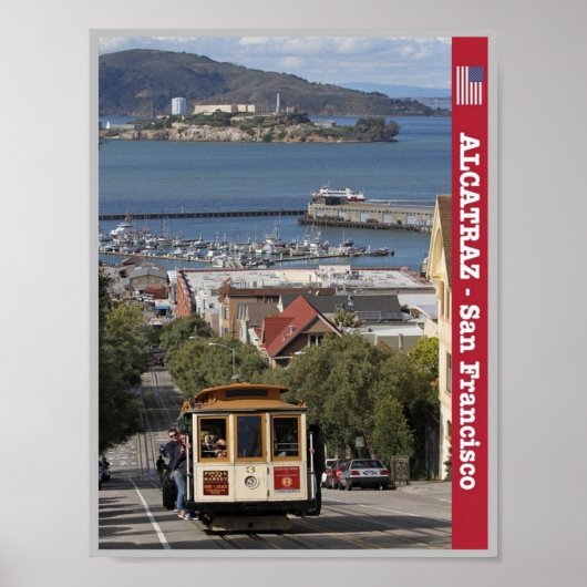 San Francisco - Alcatraz en Tram - VS - Poster (Voorkant)