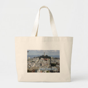San Francisco Ansichtkaart Stijl Grote Tote Bag