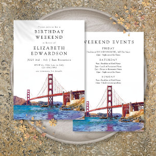 San Francisco Aquarel Verjaardags Weekend Kaart