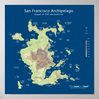 San Francisco Archipelago, 200' zee stijgt 12' Poster