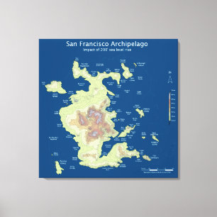 San Francisco Archipelago, 200' zee stijgt 32' Canvas Afdruk