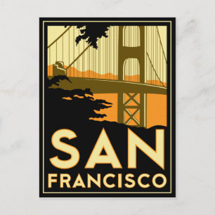 San Francisco Art Deco Travel Poster Briefkaart