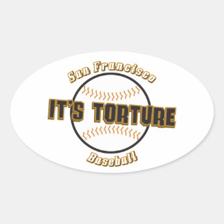 San Francisco Baseball Het is martelende ovale Sti Sticker