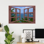 San Francisco Bay 6 Pane Open Window Poster (Thuiskantoor)