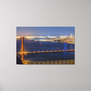 San Francisco Bay bij nacht Canvas Afdruk