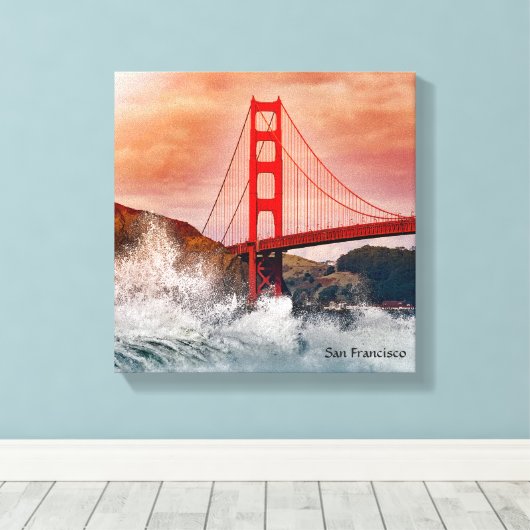 San Francisco Bay Bridge Canvas Afdruk (Insitu (Houten vloer))