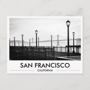 San Francisco Bay Bridge Embarcadero Zwart & Wit Briefkaart