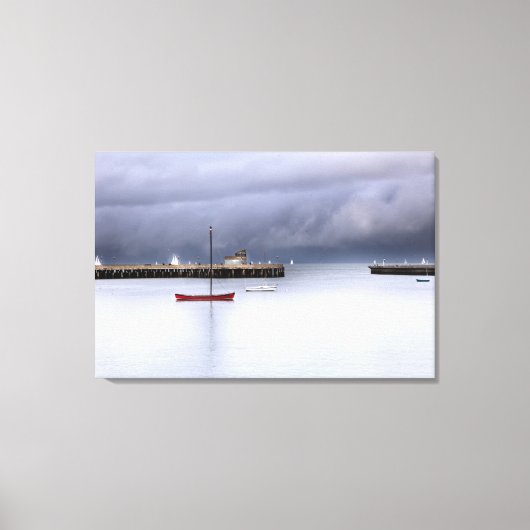 San Francisco Bay en Boat Canvas Afdruk (Voorkant)